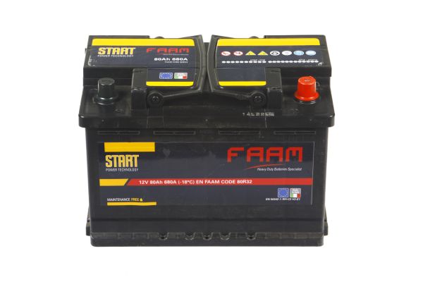Акумулятор 6СТ-80, FAAM START 80R32 680А, 12В, 80А*год