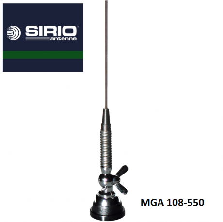 Антена автомобільна SIRIO MGA 108-550 VHF (108-550 МГц) на магніті (70 см)